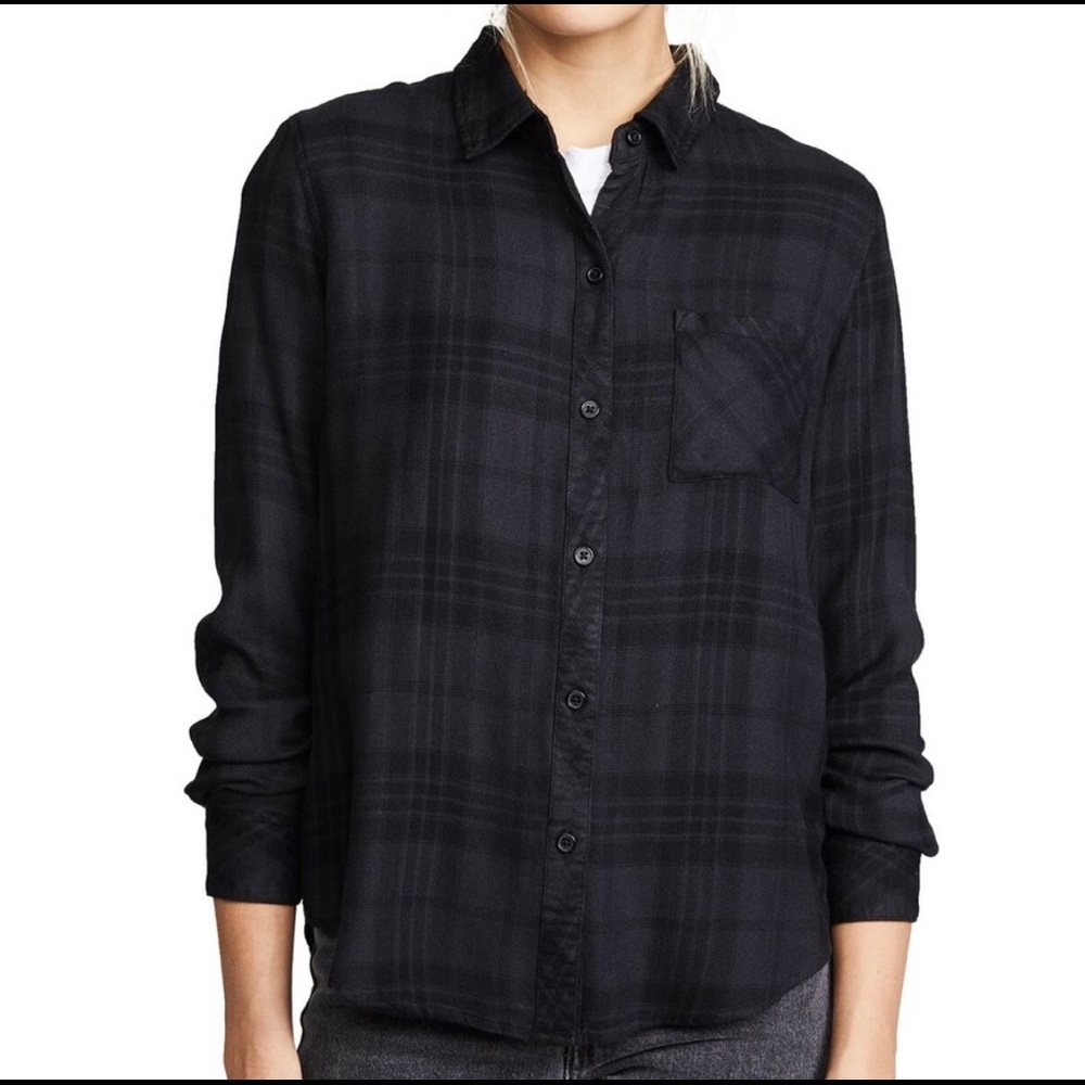 *Sold out!* Hunter Onxy Jet Plaid Button Down